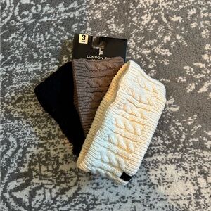 London Fog Collection Knit Headbands Trio